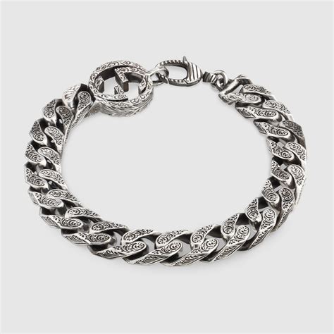 gucci men's interlocking g chain bracelet|Gucci interlocking g bracelet 18k.